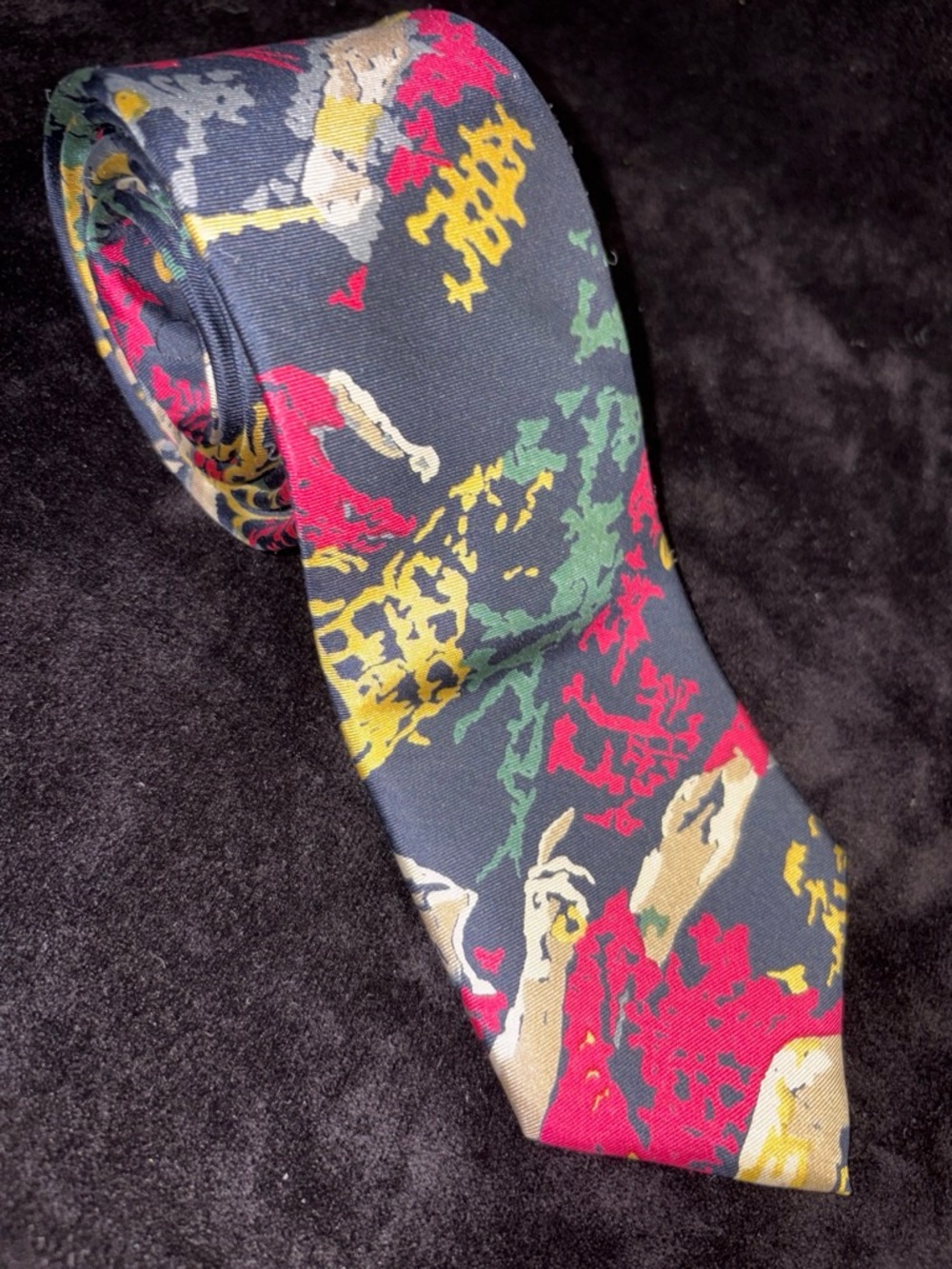 Franco Baretta Vintage Abstract Renaissance Art Silk Tie One Size EUC Vintage